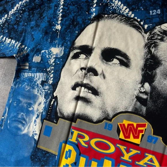 WWE Men's Shawn Michaels vs Sycho Sid Royal Rumble AOP Vintage Shirt Size 2XL